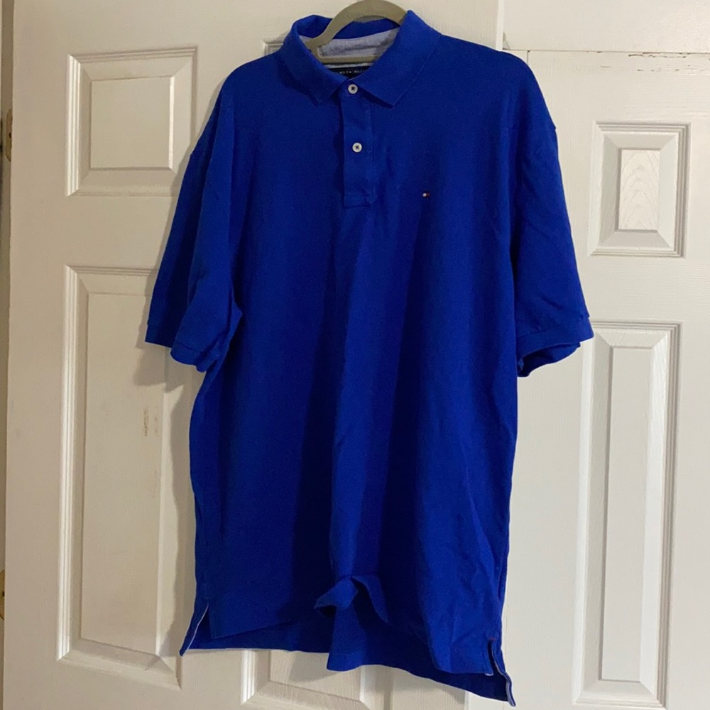 Men’s blue classic fit shot sleeve polo shirt XL